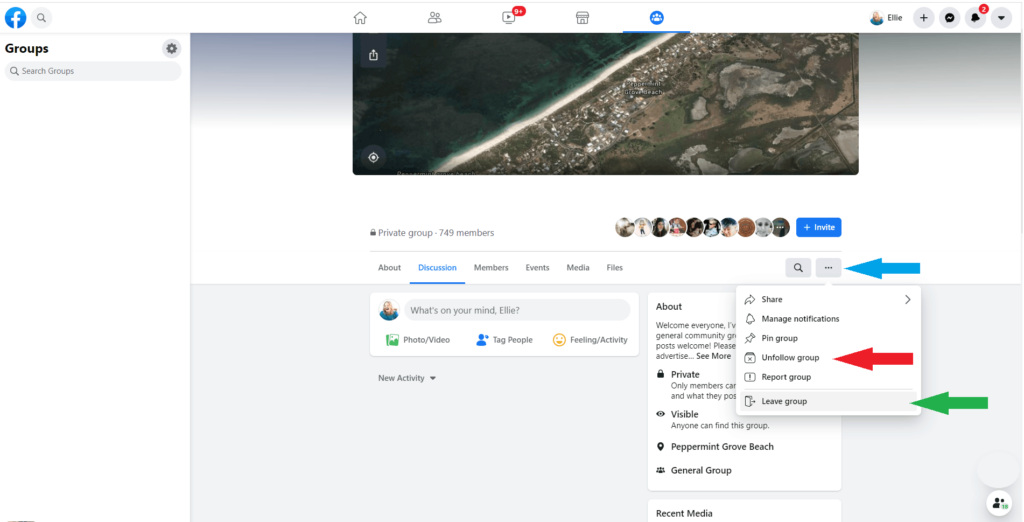 Curate a positive Facebook feed:  Leave groups with no behavioral guidelines