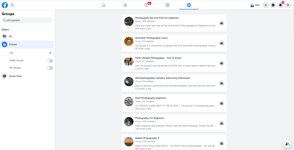 Curate a positive Facebook feed: join groups of similar interests to you