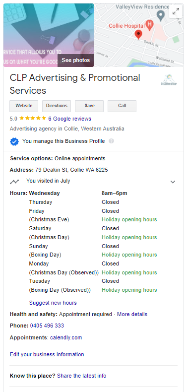 update your Google My Business listing