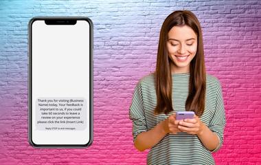 2. Asking for a review via text message -  Asking with a SMS review service