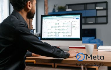 Man using Meta Business Suite on computer