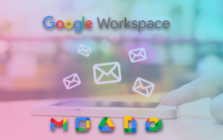 Image of email on a phone, with the Google Workspace Logo and Icons.