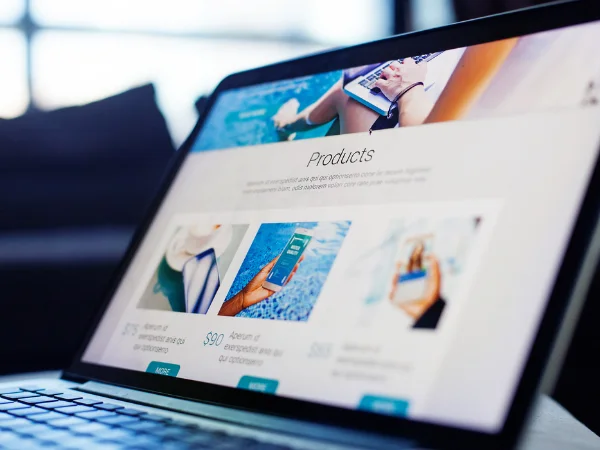 A laptop screen displaying a modern, clean “Products” web page design, symbolising good user experience, design quality, and SEO-ready website structure. A laptop screen displaying a modern, clean “Products” web page design, symbolising good user experience, design quality, and SEO-ready website structure.