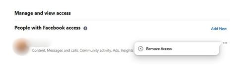 Image of how to remove someone from a facebook page that only has partual control. 
